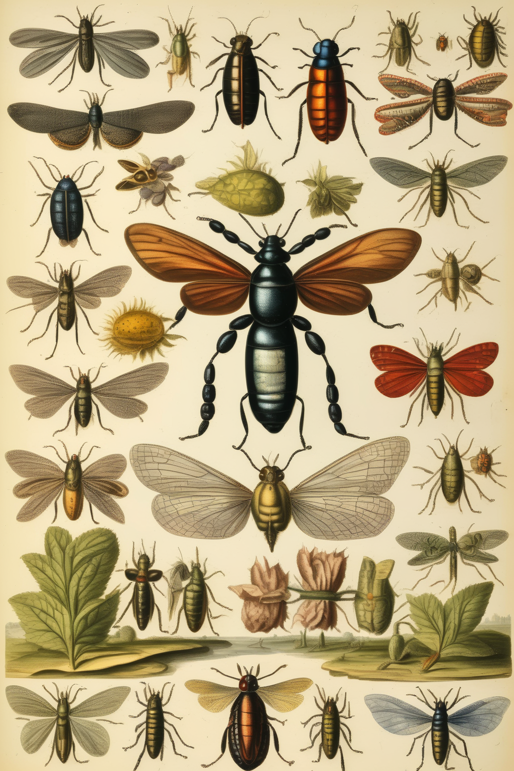 00086-2000674787-_lora_Maria Sibylla Merian Style_1_Maria Sibylla Merian Style - a naturalist illustration of different insects in the style of M.png